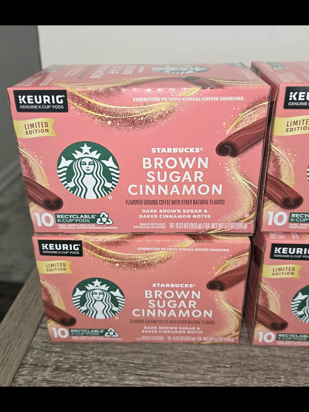 Lot of 4 Starbucks Brown Sugar Cinnamon 10 K-Cup Coffee Pods Exp 11-2026. - Picture 4 of 7